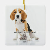 2フォトペットドッグキャットマイ初めてのクリスマス セラミックオーナメント (正面)
