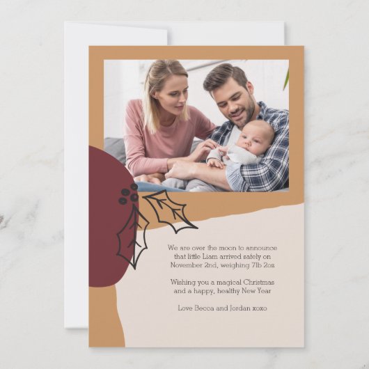 2フォトホリメリーーとシェイプの詳細誕生 案内状 (裏面)