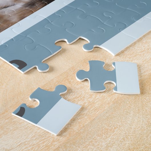 2フォトホームcatまたはdog add name gray ジグソーパズル (側面)