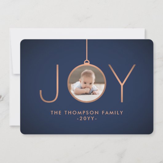 2フォトミニマモダンリストジョイ海軍ブルー銅 シーズンカード (正面)