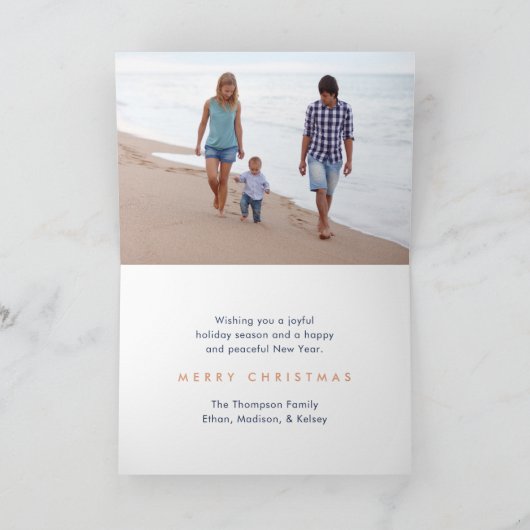 2フォトミニマモダンリストジョイ海軍ブルー銅 シーズンカード (内部)