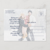 2フォトミニマモダンリストジョイ海軍ブルー銅 シーズンポストカード (裏面)