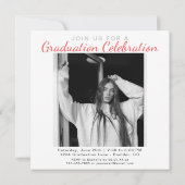 2フォトミニマモダンリストスクエア卒業 招待状 (裏面)