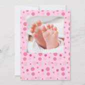 2フォトミニマリストハローワールド生まれたばかりの誕生 サンキューカード (裏面)