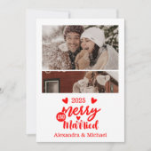 2フォトミニマルメリーリストと結婚した シーズンカード (正面)