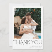 2フォトミニマルモダンタイポグラフィ結婚ズ サンキューカード (正面)