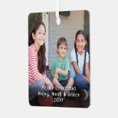 2フォトミニマルモダンリストホワイト文字 メタルオーナメント (正面左)