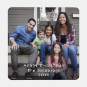 2フォトミニマルモダンリストホワイト文字 メタルオーナメント (裏面)