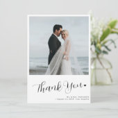 2フォトミニマル書道台本結婚の サンキューカード (スタンド正面)