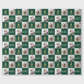 2フォトメリーエレガントクリスマス金ゴールドグリーン ラッピングペーパー (フラット)