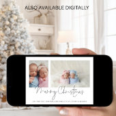 2フォトモダンコラージュベビーツインズ初めてのクリスマス シーズンカード