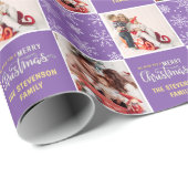 2フォトモダンシンプルクリスマスパープル ラッピングペーパー (ロールコーナー)