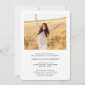 2フォトモダンシンプルスクリプエレガントト卒業 案内状 (裏面)