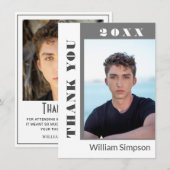 2フォトモダンシンプルミニマル卒業感謝してい サンキューカード (正面/裏面)