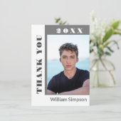 2フォトモダンシンプルミニマル卒業感謝してい サンキューカード (スタンド正面)