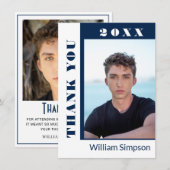 2フォトモダンシンプルミニマル卒業感謝してい サンキューカード (正面/裏面)