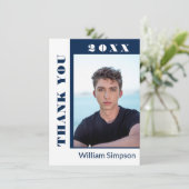 2フォトモダンシンプルミニマル卒業感謝してい サンキューカード (スタンド正面)