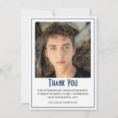 2フォトモダンシンプルミニマル卒業感謝してい サンキューカード (裏面)