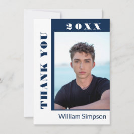 2フォトモダンシンプルミニマル卒業感謝してい サンキューカード