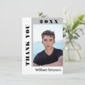 2フォトモダンシンプルミニマル卒業 サンキューカード (スタンド正面)