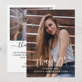 2フォトモダンシンプルミニマル卒業 サンキューカード