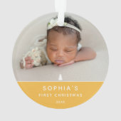 2フォトモダンベビーの初めてのクリスマスアクリル オーナメント (裏面)