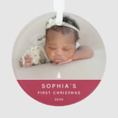 2フォトモダンベビーの初めてのクリスマスアクリル オーナメント (裏面)