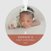 2フォトモダンベビーの初めてのクリスマスアクリル オーナメント (裏面)