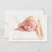 2フォトモダンベビー名と誕生の詳細 案内状 (裏面)