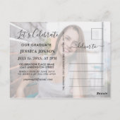 2フォトモダン卒業エレガントパーティー招待状 ポストカード (裏面)