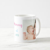 2フォトモンミーエスト日付カラーフォントタイポグラフィ コーヒーマグカップ (正面右)