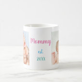 2フォトモンミーエスト日付カラーフォントタイポグラフィ コーヒーマグカップ (中央)