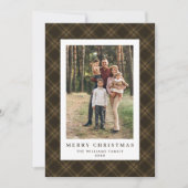 2フォトレトロクリスマスプレドタータンチェックグリーティング シーズンカード (正面)