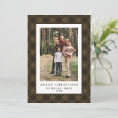 2フォトレトロクリスマスプレドタータンチェックグリーティング シーズンカード (スタンド正面)