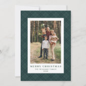 2フォトレトロクリスマスプレドタータンチェックグリーティング シーズンカード (正面)