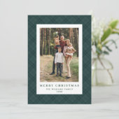 2フォトレトロクリスマスプレドタータンチェックグリーティング シーズンカード (スタンド正面)