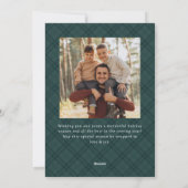 2フォトレトロクリスマスプレドタータンチェックグリーティング シーズンカード (裏面)