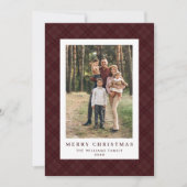 2フォトレトロクリスマスプレドタータンチェックグリーティング シーズンカード (正面)