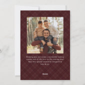 2フォトレトロクリスマスプレドタータンチェックグリーティング シーズンカード (裏面)