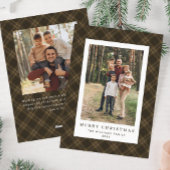 2フォトレトロクリスマスプレドタータンチェックグリーティング シーズンカード