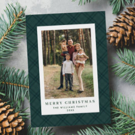 2フォトレトロクリスマスプレドタータンチェックグリーティング シーズンカード