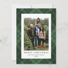 2フォトレトロクリスマスプレドタータンチェックグリーティング シーズンカード