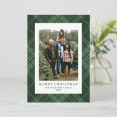 2フォトレトロクリスマスプレドタータンチェックグリーティング シーズンカード (スタンド正面)