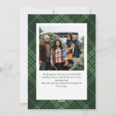 2フォトレトロクリスマスプレドタータンチェックグリーティング シーズンカード (裏面)