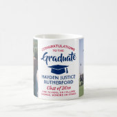 2フォト卒業おめでとう赤と青 コーヒーマグカップ (中央)