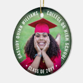 2フォト卒業エレガントシンプルモダンオーバーレイ セラミックオーナメント (左)