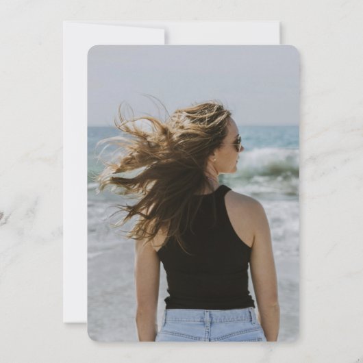 2フォト卒業パーティシンプル白黒スクリプト 招待状 (裏面)