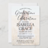 2フォト卒業パーティーシンプル文字ブラック 招待状 (正面)