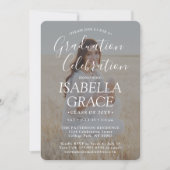 2フォト卒業パーティーシンプル文字白いオーバーレイ 招待状 (正面)