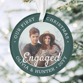 2フォト婚約第1回クリスマスグリーンと白 オーナメント